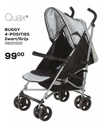 Aanbiedingen Buggy 4-posities zwart-grijs - Quax - Geldig van 23/02/2021 tot 23/03/2021 bij Supra Bazar