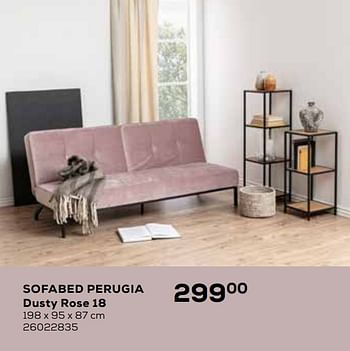 Aanbiedingen Sofa bed perugia dusty rose 18 - Huismerk - Supra Bazar - Geldig van 23/02/2021 tot 23/03/2021 bij Supra Bazar