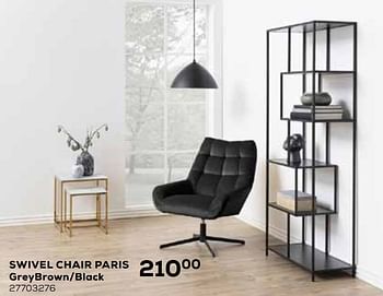 Aanbiedingen Swivel chair paris greybrown-black - Huismerk - Supra Bazar - Geldig van 23/02/2021 tot 23/03/2021 bij Supra Bazar