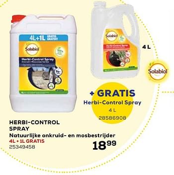 Aanbiedingen Herbi-control spray natuurlijke onkruiden mosbestrijder - Solabiol - Geldig van 23/02/2021 tot 23/03/2021 bij Supra Bazar