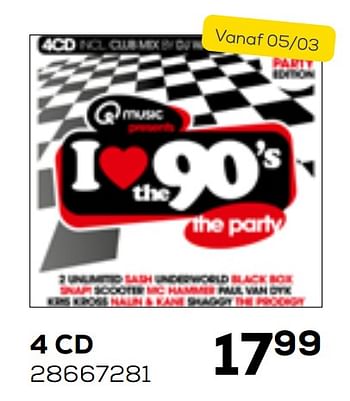 Aanbiedingen 4 cd i love the 90`s - Huismerk - Supra Bazar - Geldig van 23/02/2021 tot 23/03/2021 bij Supra Bazar