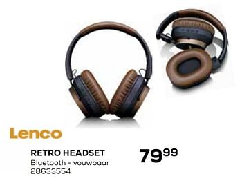Aanbiedingen Lenco retro headset - Lenco - Geldig van 23/02/2021 tot 23/03/2021 bij Supra Bazar
