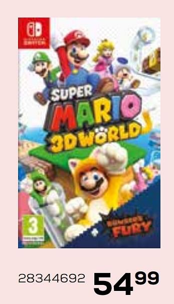 Aanbiedingen Super mario 3d world - Nintendo - Geldig van 23/02/2021 tot 23/03/2021 bij Supra Bazar