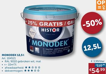 Aanbiedingen Monodek - Histor - Geldig van 02/03/2021 tot 29/03/2021 bij Zelfbouwmarkt