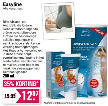 Aanbiedingen Easyline afslank- en anti cellulitis crème - Easy Line - Geldig van 24/02/2021 tot 13/03/2021 bij De Online Drogist