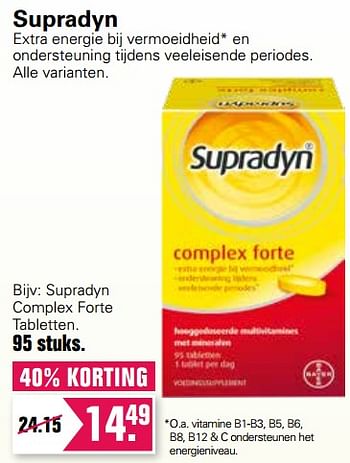 Aanbiedingen Supradyn complex forte tabletten - Supradyn - Geldig van 24/02/2021 tot 13/03/2021 bij De Online Drogist