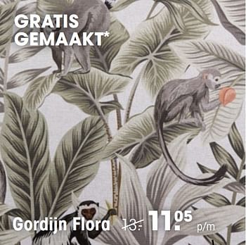 Aanbiedingen Gordijn flora - Huismerk - Kwantum - Geldig van 01/03/2021 tot 14/03/2021 bij Kwantum
