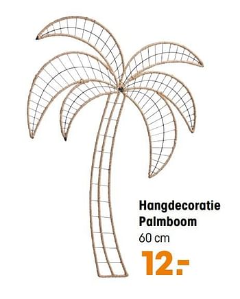 Aanbiedingen Hangdecoratie palmboom - Huismerk - Kwantum - Geldig van 01/03/2021 tot 14/03/2021 bij Kwantum