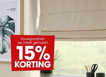 Aanbiedingen Vouwgordijnen op maat gemaakt 15% korting - Huismerk - Kwantum - Geldig van 01/03/2021 tot 14/03/2021 bij Kwantum