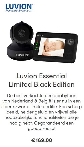Aanbiedingen Luvion essential limited black edition - Luvion - Geldig van 28/02/2021 tot 06/03/2021 bij Baby & Tiener Megastore