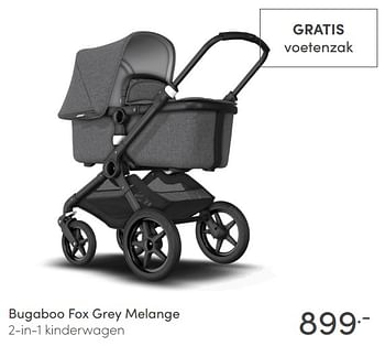 Aanbiedingen Bugaboo fox grey melange 2-in-1 kinderwagen - Bugaboo - Geldig van 28/02/2021 tot 06/03/2021 bij Baby & Tiener Megastore