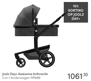 Aanbiedingen Joolz day+ awesome anthracite 2-in-1 kinderwagen - Joolz - Geldig van 28/02/2021 tot 06/03/2021 bij Baby & Tiener Megastore