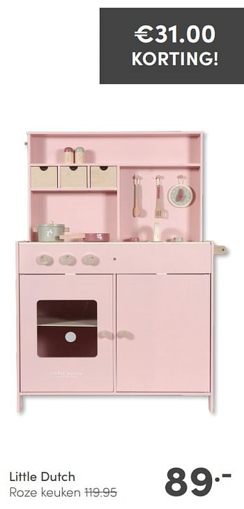 Aanbiedingen Little dutch roze keuken - Little Dutch - Geldig van 28/02/2021 tot 06/03/2021 bij Baby & Tiener Megastore