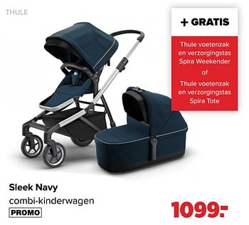 Aanbiedingen Sleek navy combi-kinderwagen - Thule - Geldig van 01/03/2021 tot 20/03/2021 bij Baby-Dump