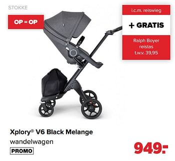 Aanbiedingen Xplory v6 black melange wandelwagen - Stokke - Geldig van 01/03/2021 tot 20/03/2021 bij Baby-Dump