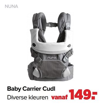 Aanbiedingen Baby carrier cudl - Nuna - Geldig van 01/03/2021 tot 20/03/2021 bij Baby-Dump