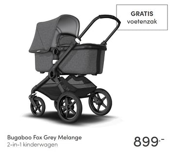 Aanbiedingen Bugaboo fox grey melange 2-in-1 kinderwagen - Bugaboo - Geldig van 07/03/2021 tot 13/03/2021 bij Baby & Tiener Megastore