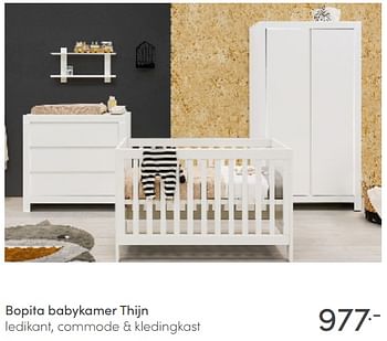 Aanbiedingen Bopita babykamer thijn ledikant, commode + kledingkast - Bopita - Geldig van 07/03/2021 tot 13/03/2021 bij Baby & Tiener Megastore