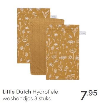 Aanbiedingen Little dutch hydrofiele washandjes - Little Dutch - Geldig van 07/03/2021 tot 13/03/2021 bij Baby & Tiener Megastore