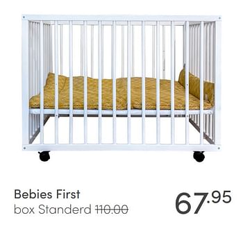 Aanbiedingen Bebies first box standerd - bebiesfirst - Geldig van 07/03/2021 tot 13/03/2021 bij Baby & Tiener Megastore