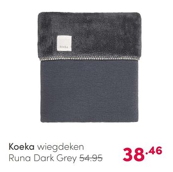 Aanbiedingen Koeka wiegdeken runa dark grey - Koeka - Geldig van 07/03/2021 tot 13/03/2021 bij Baby & Tiener Megastore