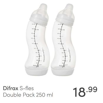 Aanbiedingen Difrax s-fles double pack - Difrax - Geldig van 07/03/2021 tot 13/03/2021 bij Baby & Tiener Megastore