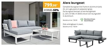 Aanbiedingen Alora loungeset - Huismerk - Exterioo - Geldig van 01/02/2021 tot 30/09/2021 bij Exterioo