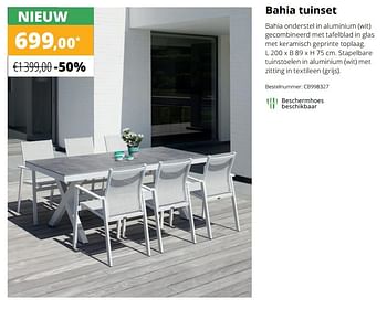Aanbiedingen Bahia tuinset - Huismerk - Exterioo - Geldig van 01/02/2021 tot 30/09/2021 bij Exterioo