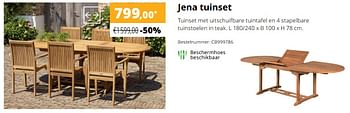 Aanbiedingen Jena tuinset - Huismerk - Exterioo - Geldig van 01/02/2021 tot 30/09/2021 bij Exterioo
