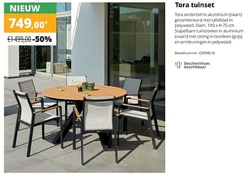 Aanbiedingen Tora tuinset - Huismerk - Exterioo - Geldig van 01/02/2021 tot 30/09/2021 bij Exterioo