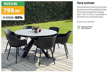 Aanbiedingen Tora tuinset - Huismerk - Exterioo - Geldig van 01/02/2021 tot 30/09/2021 bij Exterioo