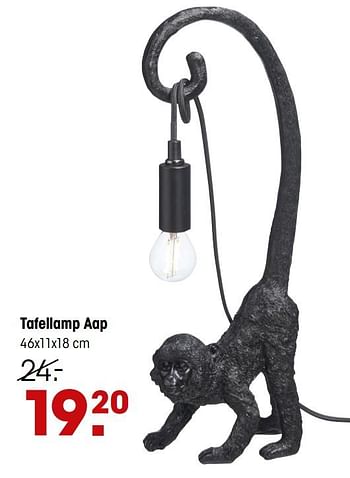 Aanbiedingen Tafellamp aap - Huismerk - Kwantum - Geldig van 15/03/2021 tot 28/03/2021 bij Kwantum
