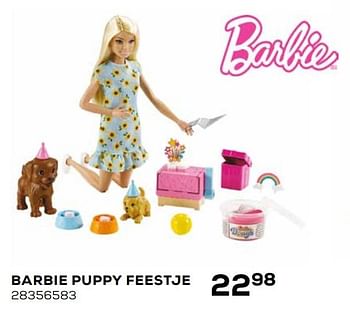 Aanbiedingen Barbie puppy feestje - Mattel - Geldig van 16/03/2021 tot 20/04/2021 bij Supra Bazar