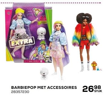 Aanbiedingen Barbiepop met accessoires - Mattel - Geldig van 16/03/2021 tot 20/04/2021 bij Supra Bazar