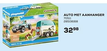 Aanbiedingen Auto met aanhanger - Playmobil - Geldig van 16/03/2021 tot 20/04/2021 bij Supra Bazar