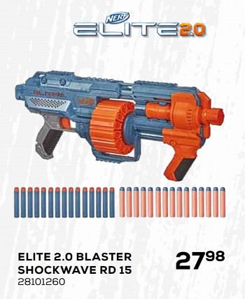 Aanbiedingen Elite 2.0 blaster shockwave rd 15 - Hasbro - Geldig van 16/03/2021 tot 20/04/2021 bij Supra Bazar