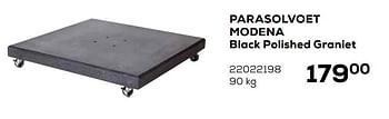 Aanbiedingen Parasolvoet modena black polished graniet - Platinum Casual Living - Geldig van 16/03/2021 tot 20/04/2021 bij Supra Bazar