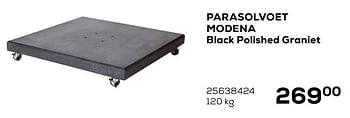 Aanbiedingen Parasolvoet modena black polished graniet 120kg - Huismerk - Supra Bazar - Geldig van 16/03/2021 tot 20/04/2021 bij Supra Bazar