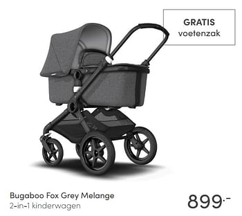 Aanbiedingen Bugaboo fox grey melange 2-in-1 kinderwagen - Bugaboo - Geldig van 14/03/2021 tot 20/03/2021 bij Baby & Tiener Megastore