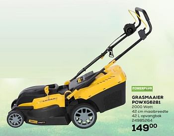 Aanbiedingen Powerplus grasmaaier powxg6281 - Powerplus - Geldig van 16/03/2021 tot 20/04/2021 bij Supra Bazar