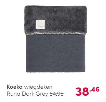 Aanbiedingen Koeka wiegdeken runa dark grey - Koeka - Geldig van 14/03/2021 tot 20/03/2021 bij Baby & Tiener Megastore
