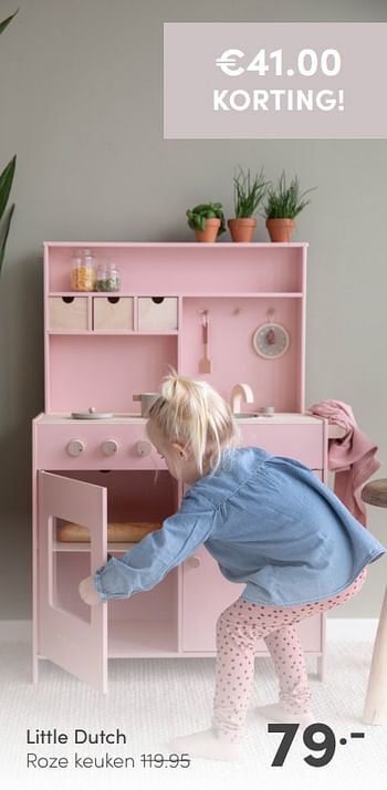 Aanbiedingen Little dutch roze keuken - Little Dutch - Geldig van 14/03/2021 tot 20/03/2021 bij Baby & Tiener Megastore