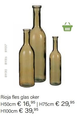 Aanbiedingen Rioja fles glas oker - Huismerk - Multi Bazar - Geldig van 14/03/2021 tot 31/05/2021 bij Multi Bazar