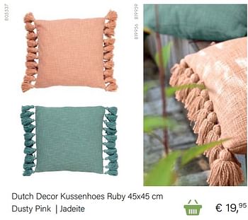 Aanbiedingen Dutch decor kussenhoes ruby 45x45 cm dusty pink jadeite - Huismerk - Multi Bazar - Geldig van 14/03/2021 tot 31/05/2021 bij Multi Bazar