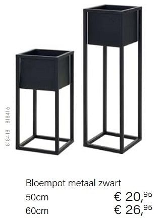 Aanbiedingen Bloempot metaal zwart - Huismerk - Multi Bazar - Geldig van 14/03/2021 tot 31/05/2021 bij Multi Bazar