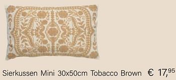 Aanbiedingen Sierkussen mini 30x50cm tobacco brown - Huismerk - Multi Bazar - Geldig van 14/03/2021 tot 31/05/2021 bij Multi Bazar