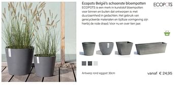 Aanbiedingen Antwerp rond eggpot - Ecopots - Geldig van 14/03/2021 tot 31/05/2021 bij Multi Bazar