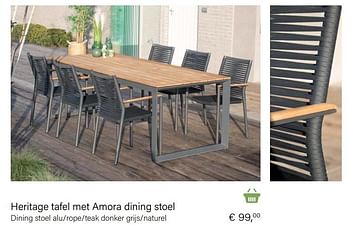 Aanbiedingen Amora dining stoel alu-rope-teak donker grijs-naturel - Huismerk - Multi Bazar - Geldig van 14/03/2021 tot 31/05/2021 bij Multi Bazar
