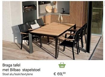 Aanbiedingen Bilbao stapelstoel alu-teak-textylene - Garden Impressions - Geldig van 14/03/2021 tot 31/05/2021 bij Multi Bazar