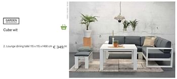 Aanbiedingen Cube wit lounge dining tafe - Garden Impressions - Geldig van 14/03/2021 tot 31/05/2021 bij Multi Bazar